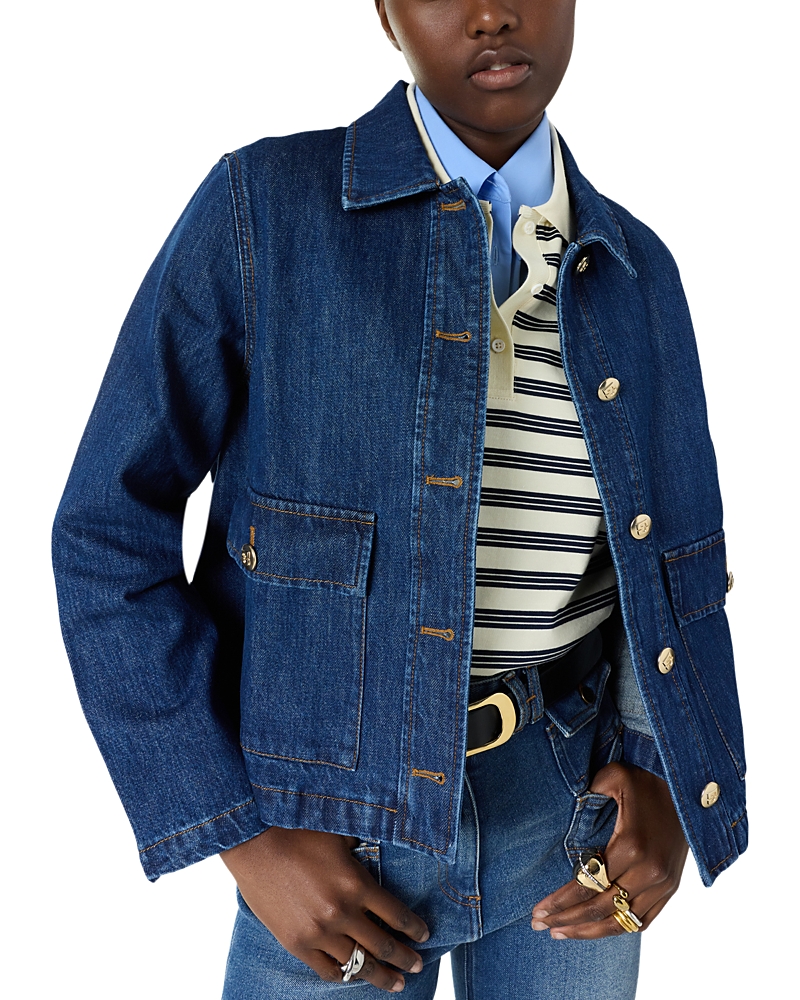 Gerard Darel Taina Denim Buttoned Jacket