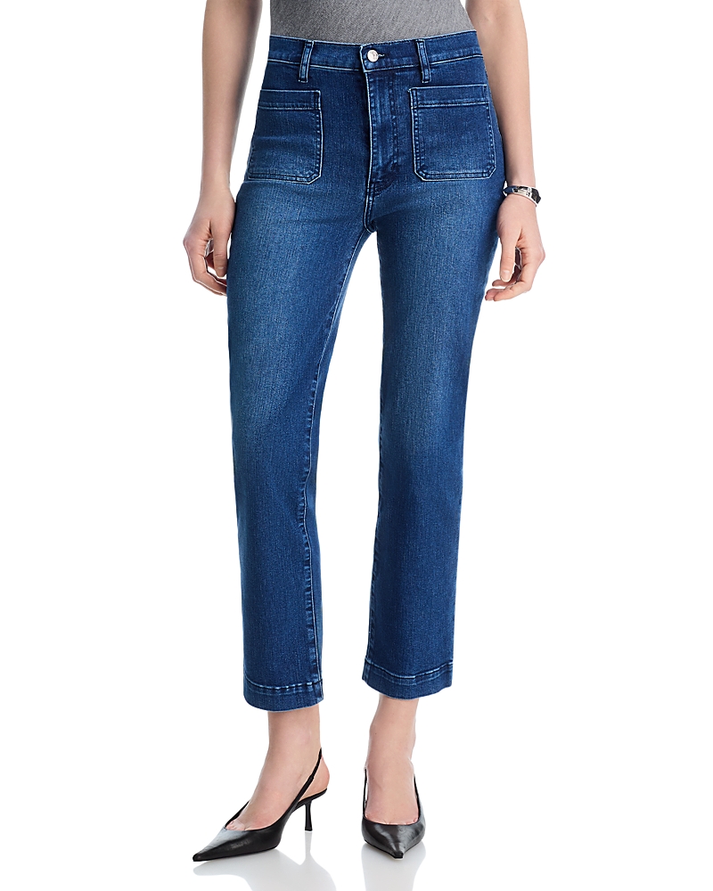 Frame Le Sleek High Rise Patch Pocket Straight Jeans in Good Life