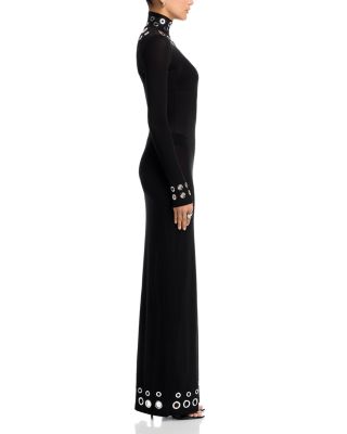 Grommet Mock Neck Gown