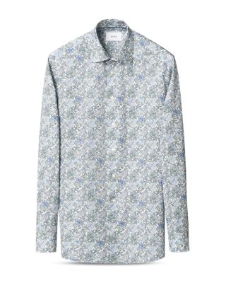 Slim Fit Floral Twill Dress Shirt