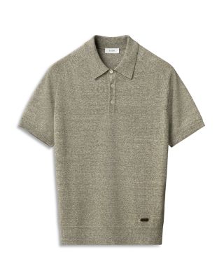 Linen Blend Knit Polo Shirt
