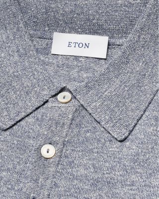 Linen Blend Knit Polo Shirt