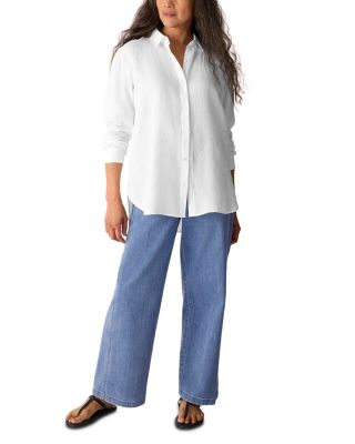 Linen Classic Collar Long Shirt