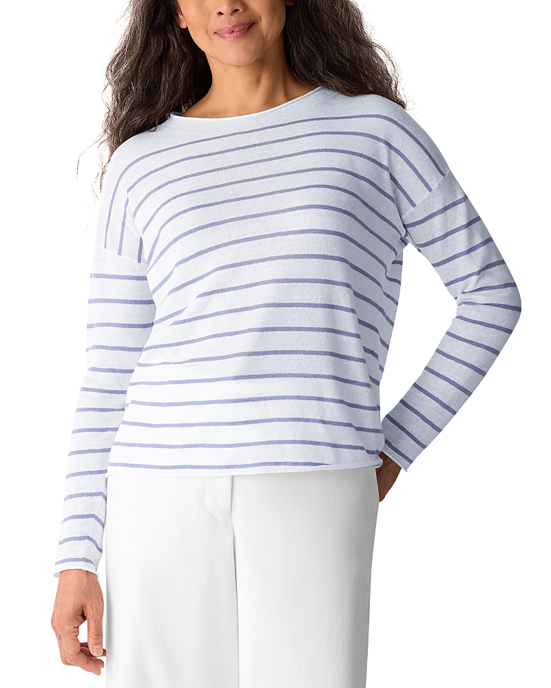 Eileen Fisher Linen Cotton Jewel Neck Sweater