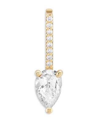 14K Yellow Gold Diamond Pear & Round Enhancer Pendant