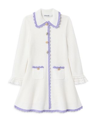 Girls' Contrast Trim Pointelle Knit Dress - Little Kid, Big Kid