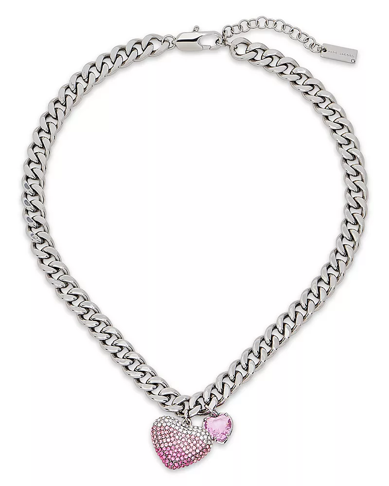 Marc Jacobs The Heart Balloon Pave Chain Necklace, 16