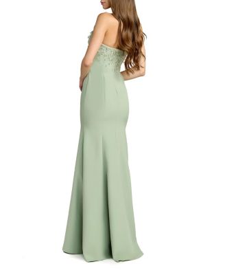  Strapless Embellished Crepe Mermaid Gown