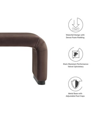 Koda Performance Velvet Waterfall Long Bench