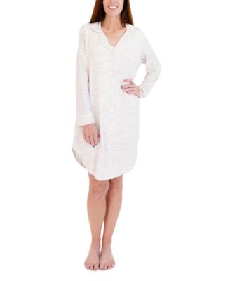  Oatmeal Stripe Bamboo Sleepshirt