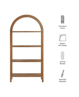  Vexley 72 Inch Large Arched Bookshelf