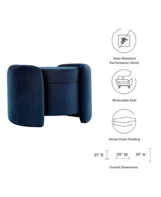 Nebula Upholstered Performance Velvet Ottoman