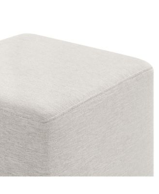  Callum 17" Square Woven Heathered Fabric Upholstered Ottoman