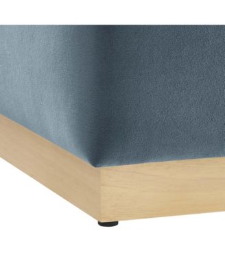  Tilden 17" Square Performance Velvet Upholstered Ottoman