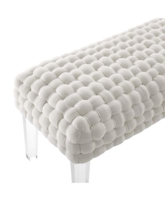 Prologue Woven Performance Velvet Ottoman