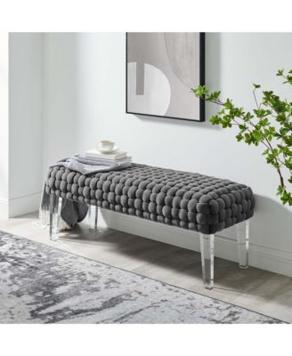 Prologue Woven Performance Velvet Ottoman