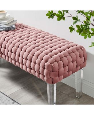 Prologue Woven Performance Velvet Ottoman