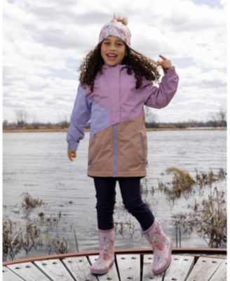 Girls' Waterproof Butterfly Rain Boots in Natural Rubber - Toddler, Little Kid, Big Kid