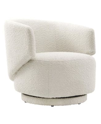  Celestia Boucle Fabric Swivel Chair