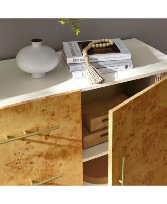  Abel 59 Inch Burl Wood Sideboard Buffet TV Stand