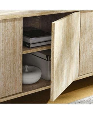  Overture 63” Oval Faux Travertine TV Stand