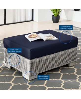  Conway Outdoor Patio Wicker Rattan Ottoman