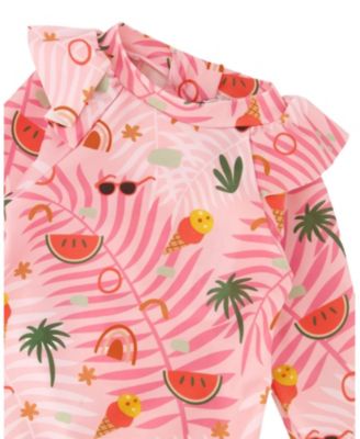 Girls' One-Piece Long Sleeve Beach Rashguard - Little Kid