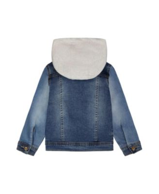 Boys' Denim Jacket with Removable French Terry Hood - Big Kid