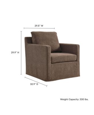  Serene Fabric Slipcovered Swivel Armchair