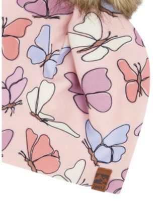  Girls' Stretch Jersey Hat Butterflies with Pompom - Little Kid, Big Kid
