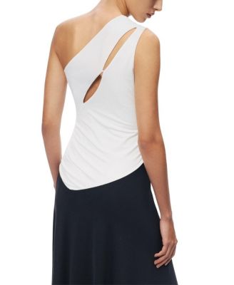 One-Shoulder Contrast Maxi Dress