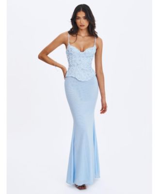  Aurielle Sweetheart Mermaid Peplum Maxi Dress