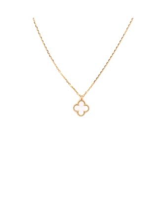  Sweet Alhambra Pendant Necklace 18K Gold and Mother of Pearl, 15.75"