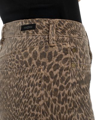Kennedy Mid Rise Straight Jeans in Khaki Abstract Animal