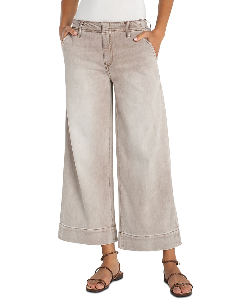 Liverpool Los Angeles Weekender High Rise Crop Wide Jeans in Antique Khaki