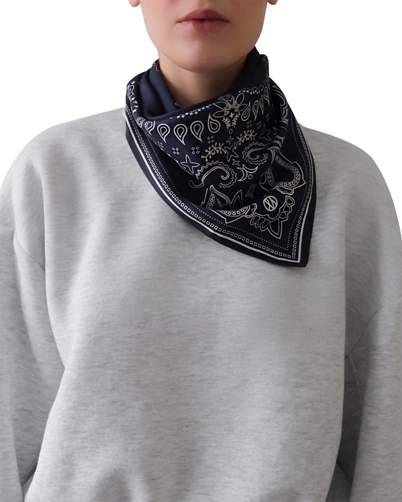 lescarf Blue Paisley Silk Scarf
