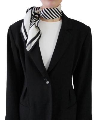 Striped Cream Silk Scarf