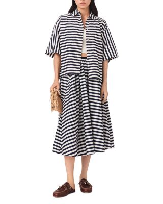 Jalais Striped Midi Skirt