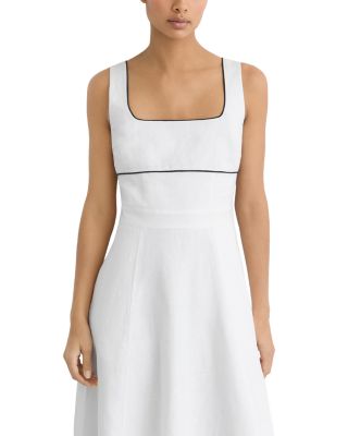 Dorothea Contrast Trim Linen Dress