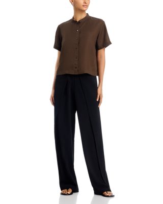 Mandarin Collar Short Sleeve Shirt