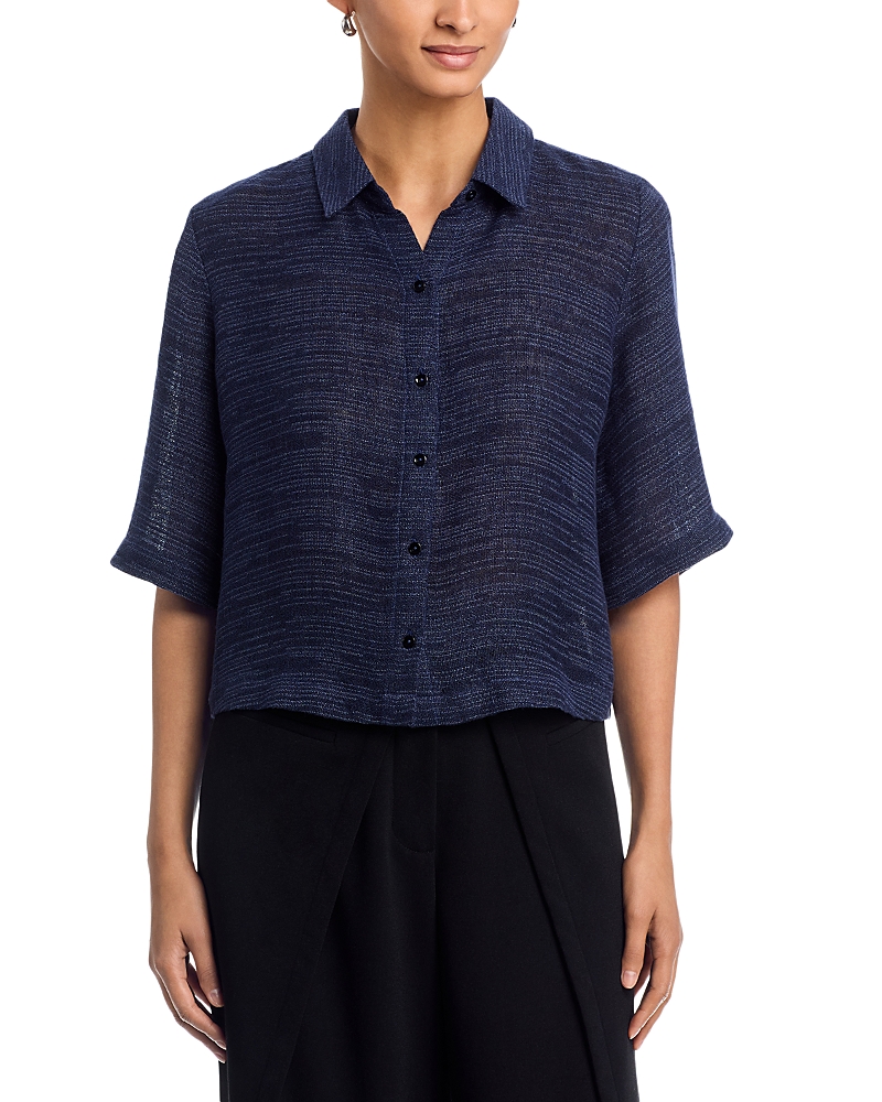 Eileen Fisher Classic Collar Elbow Sleeve Shirt