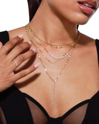 14K Yellow Gold Diamond Solitaire Pendant Necklace, 16"