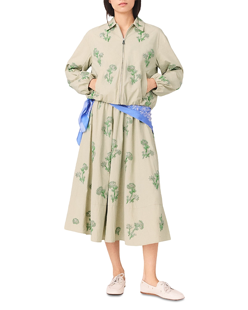 Maje Embroidered Technical Bomber Jacket