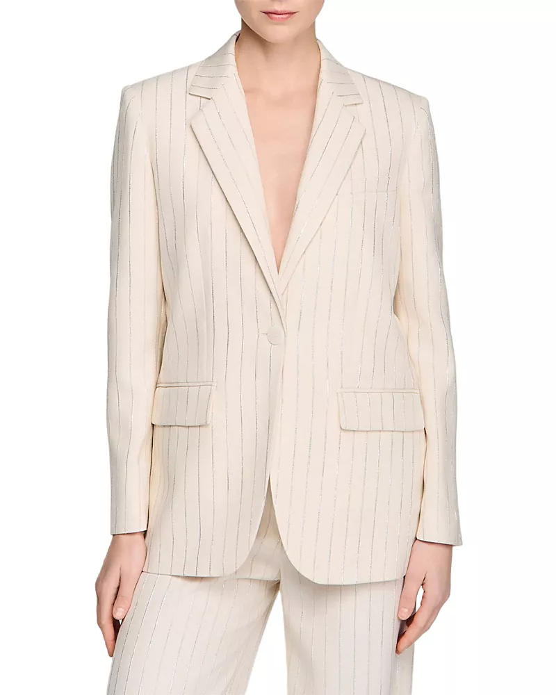 Sandro Birkin Striped Tailored Jacket