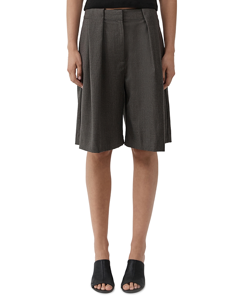 St. Agni Wool Pleat Loop Shorts