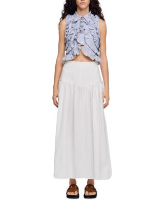 Aleonor Poplin Side Tie Maxi Skirt