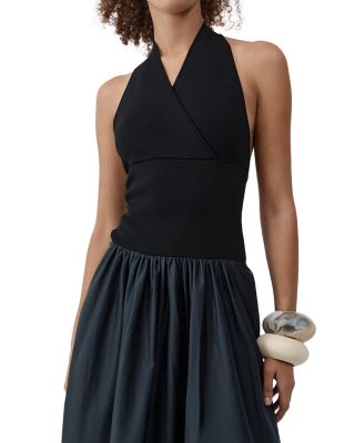 Knit Backless Halter Dress