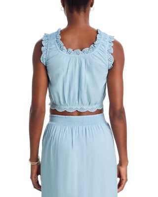 Eyelet Trim Top & Eyelet Trim Midi Skirt