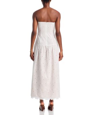 Damaris Eyelet Drop Waist Midi Dress - Exclusive
