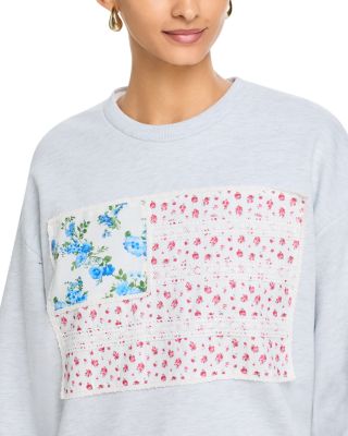 American Flag Applique Crewneck Sweatshirt